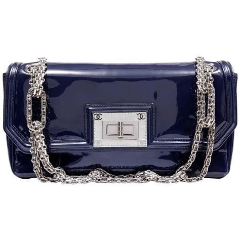 navy patent leather handbag